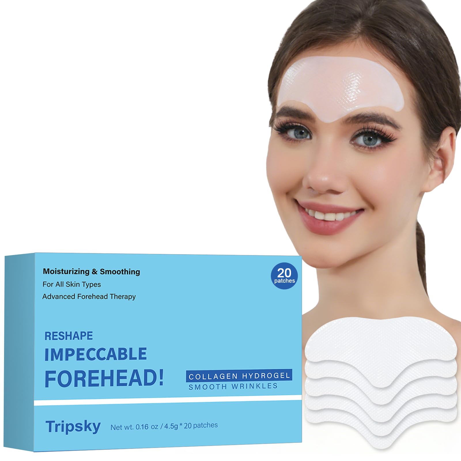 Tripsky front packaging showing 20pcs pack and clear product benefits