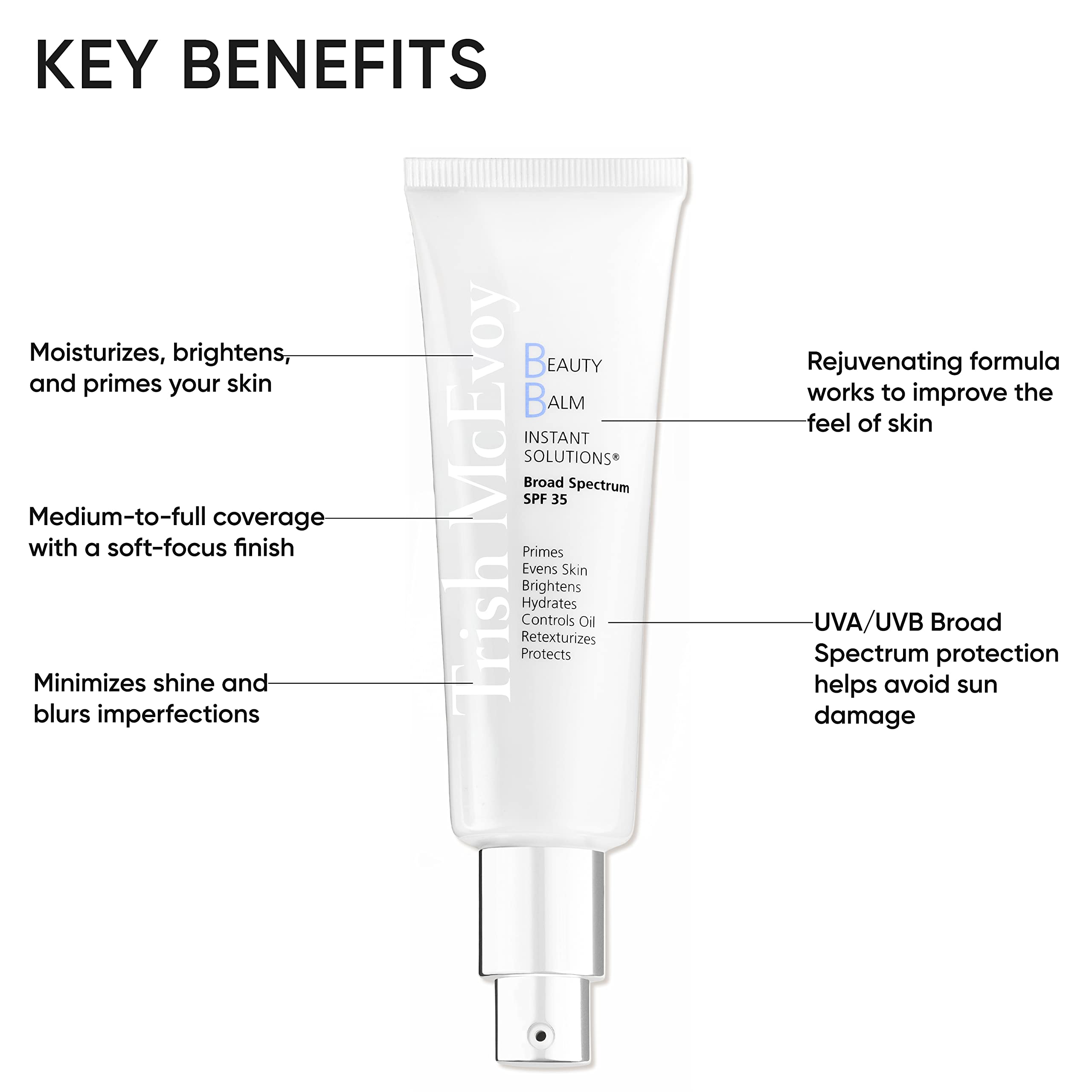 Trish McEvoy Beauty Balm being blended with a brush for even coverage benefit