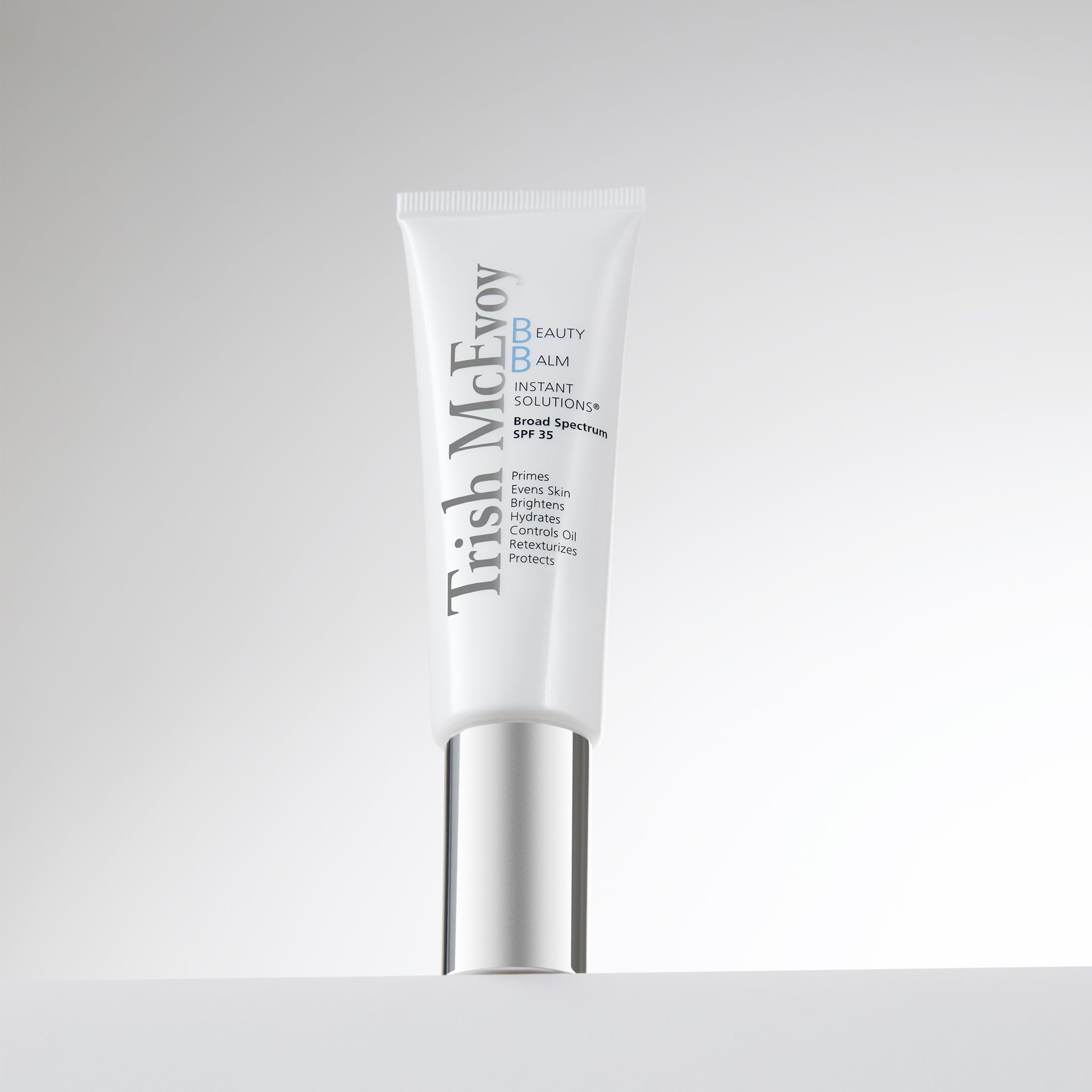 Trish McEvoy Beauty Balm texture swipe revealing smooth blendable finish