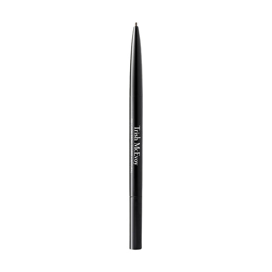 Trish McEvoy brow shaper front packaging showing sleek automatic pencil and cap, precise styling