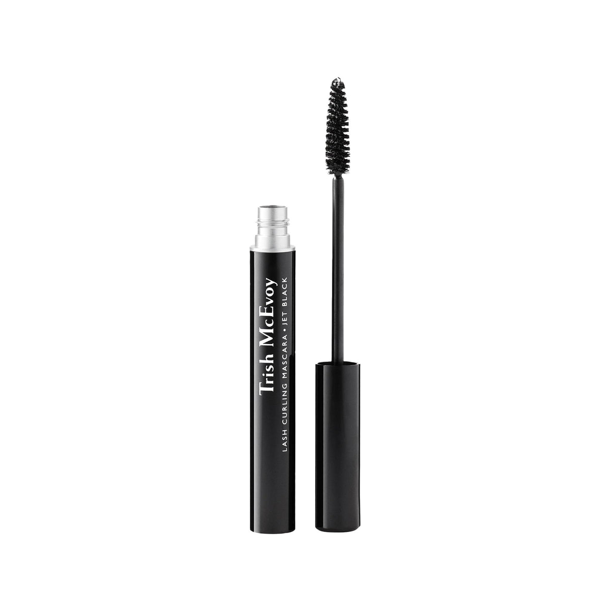 Trish McEvoy mascara front packaging showing product and shade Jet Black benefit easy identification