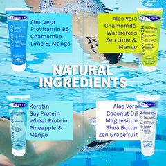TRISWIM body wash being used in shower showing effective chlorine residue removal for comfort
