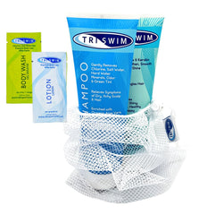 TRISWIM front packaging showing both bottles and mesh bag, conveys convenience