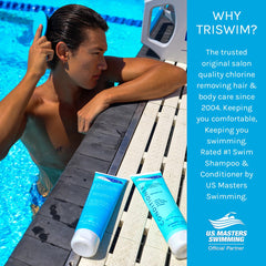 TRISWIM set in mesh gift bag by pool, ideal gift for swimmers
