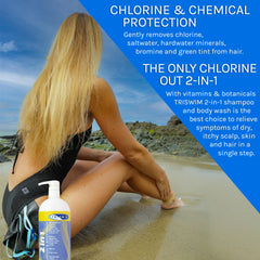 TRISWIM label close-up highlighting vegan and paraben-free benefits