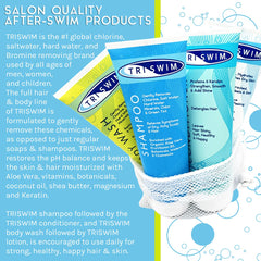 TRISWIM after swim lotion applied to hand showing hydration and soothing benefit post swim
