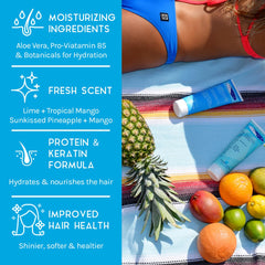 TRISWIM shampoo lather on hand, demonstrates effective chlorine removal