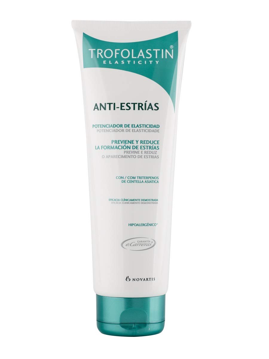 TROFOLASTIN front packaging showing tube and benefit of skin elasticity