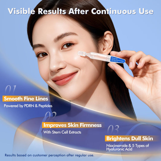 TRSTAY LUXE close-up of one 1.5 mL vial, hygienic single-use ampoule benefit