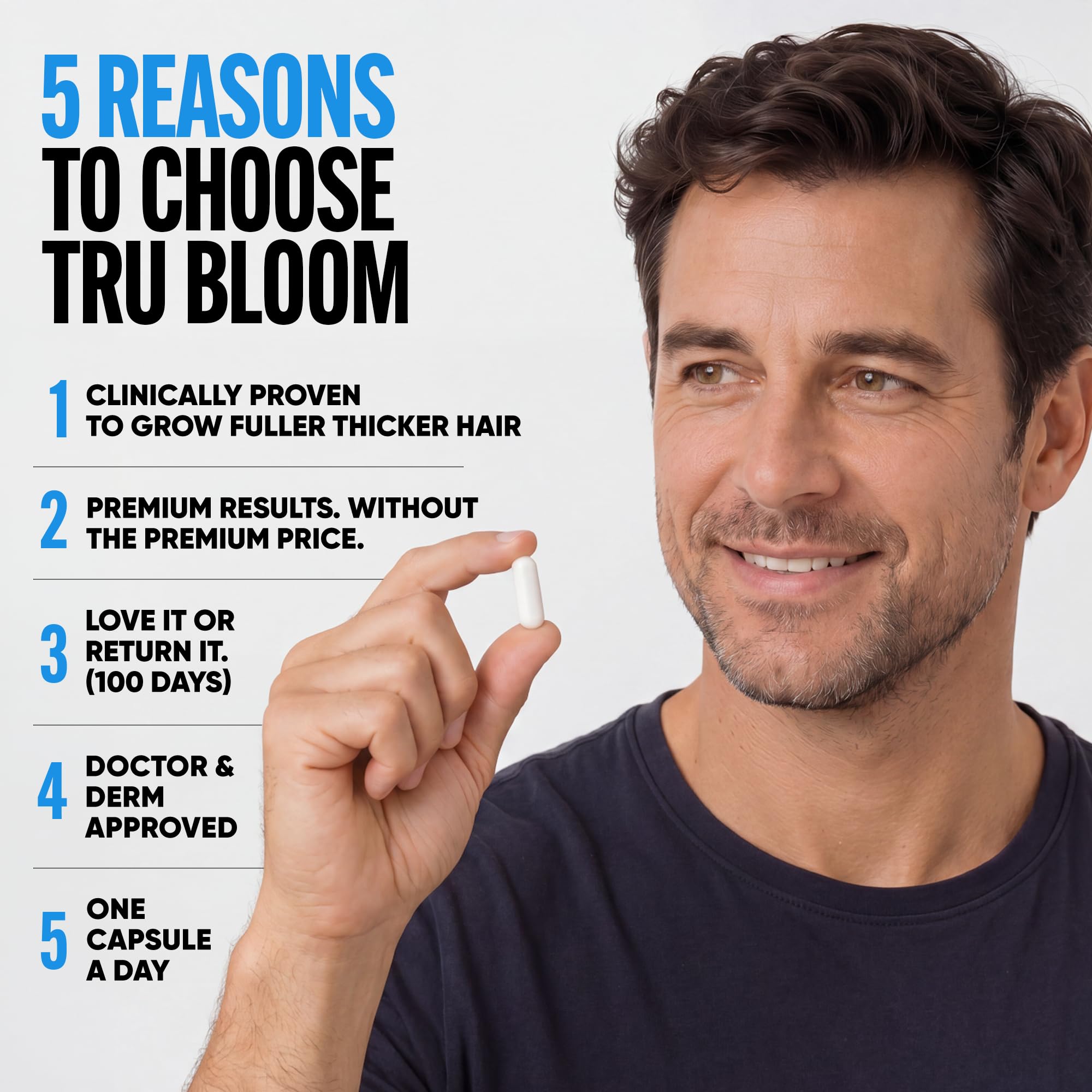 TRU BLOOM capsule contents mixed into beverage demonstrating versatile use