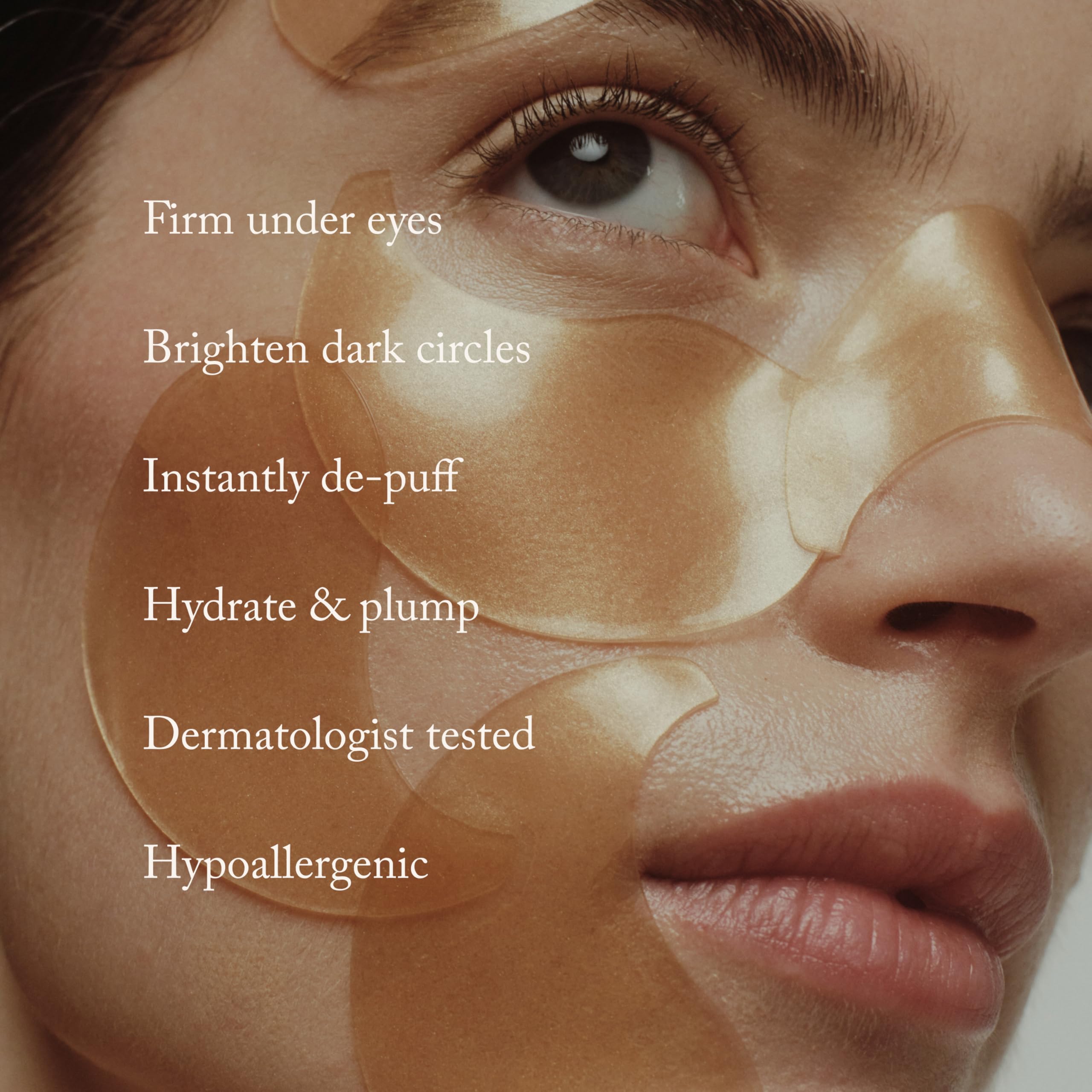 True Botanicals patch applied under eye demonstrating cooling effect