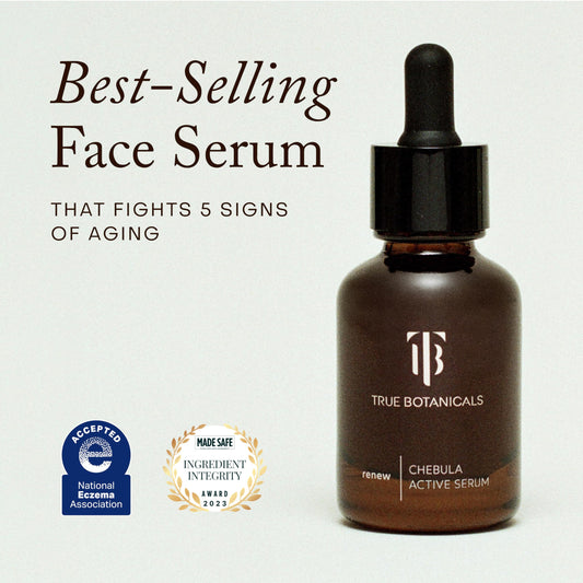 True Botanicals dropper and serum texture demonstrating sheer hydration