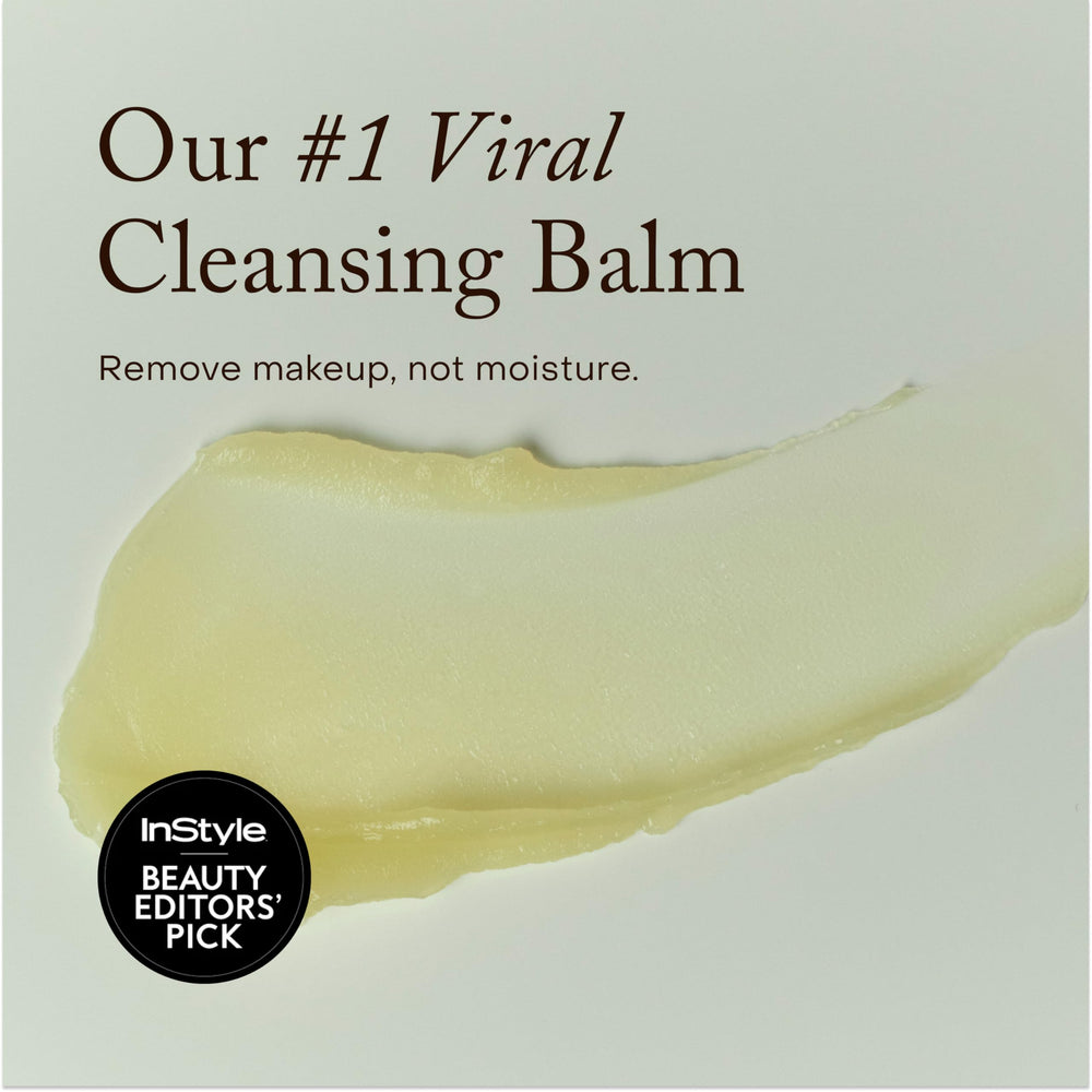 True Botanicals balm texture close-up revealing rich butteriness for nourishing cleanse