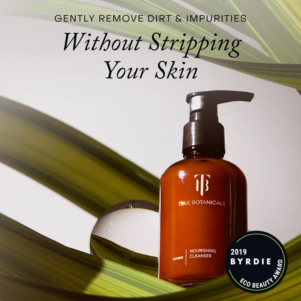 True Botanicals label close-up highlighting ingredients and clarity benefit
