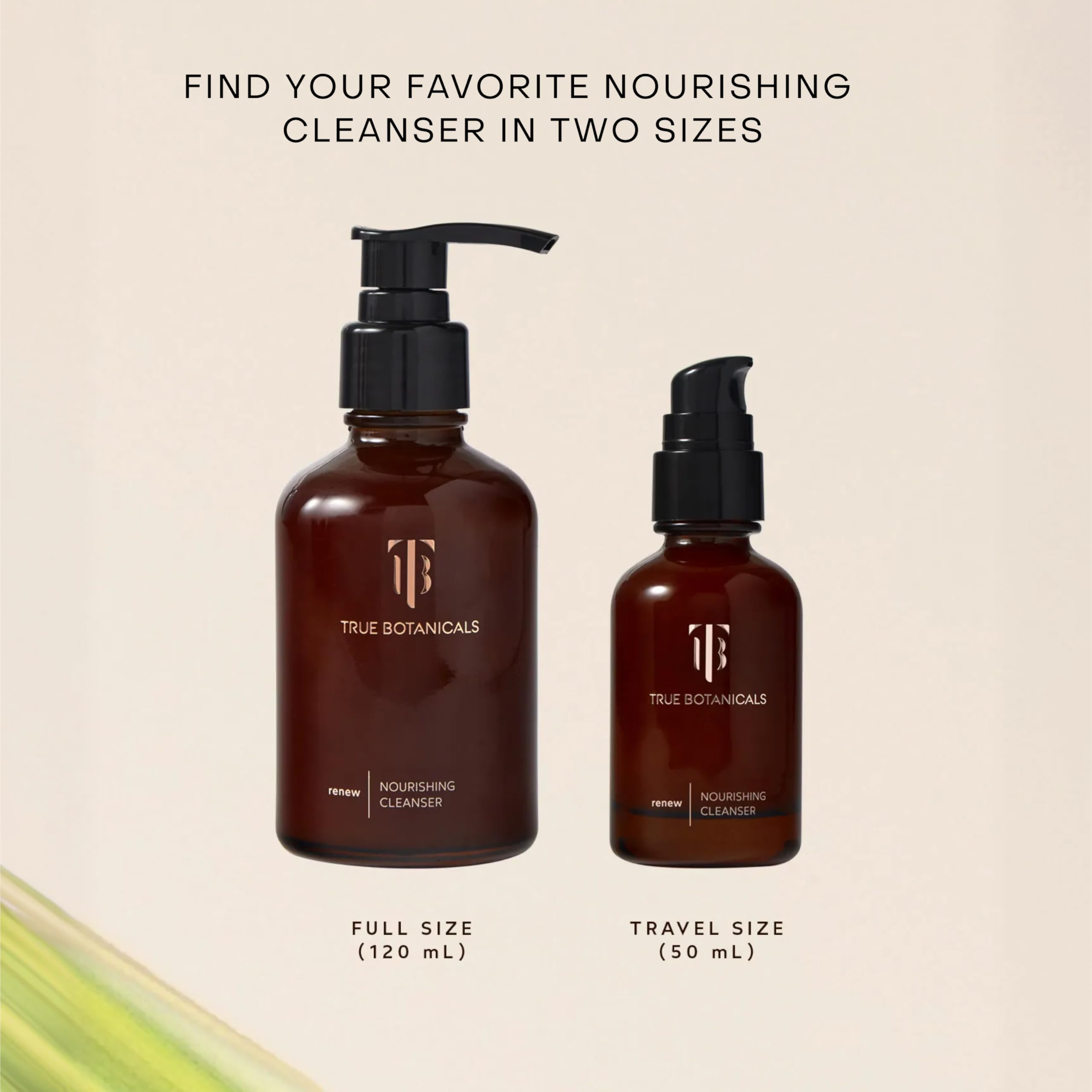 True Botanicals bottle with 4 fl oz label demonstrating size reference benefit