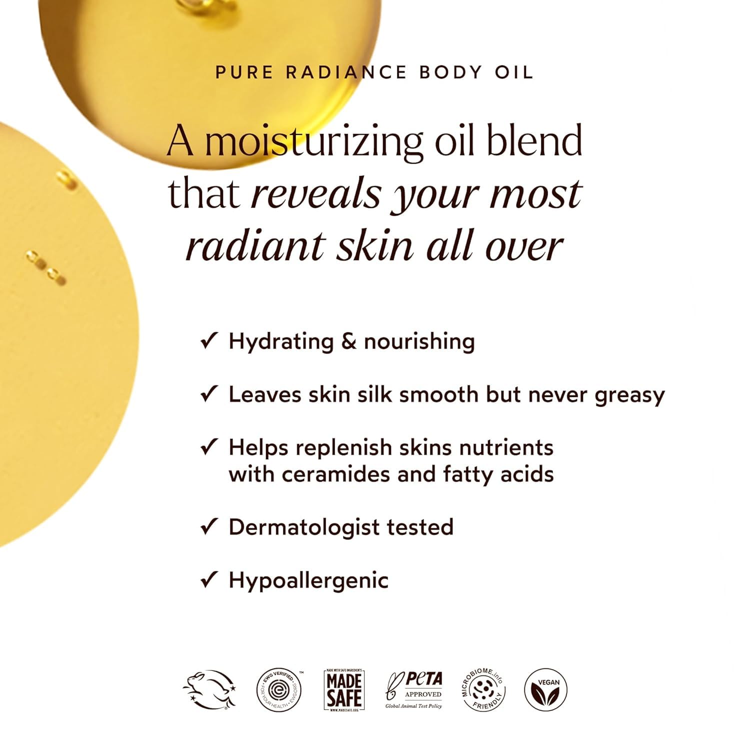 Close-up of oil texture on hand showing True Botanicals smooth absorption benefit