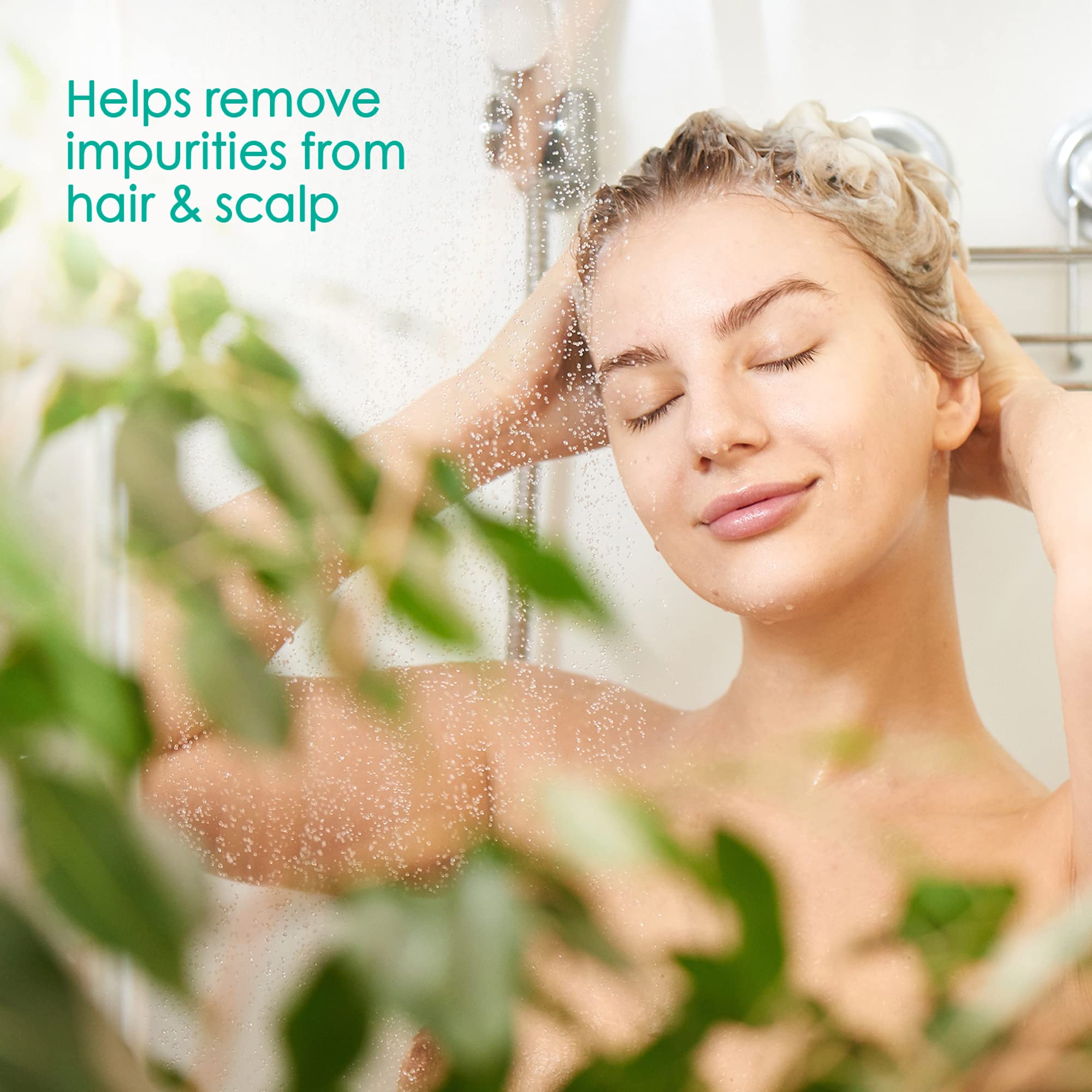 True+Real bottle on bathroom shelf with towel, lifestyle calm and rejuvenation