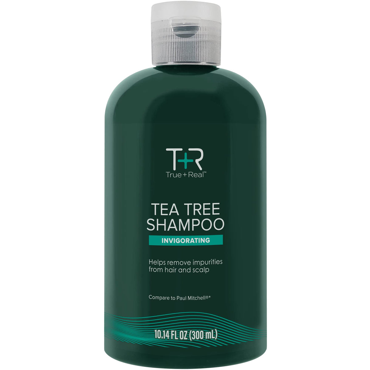 True+Real front bottle showing label and 10.14 oz size, clear brand visibility