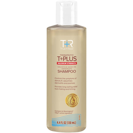 True+Real front packaging showing 4.4 fl oz bottle and brand clarity benefit