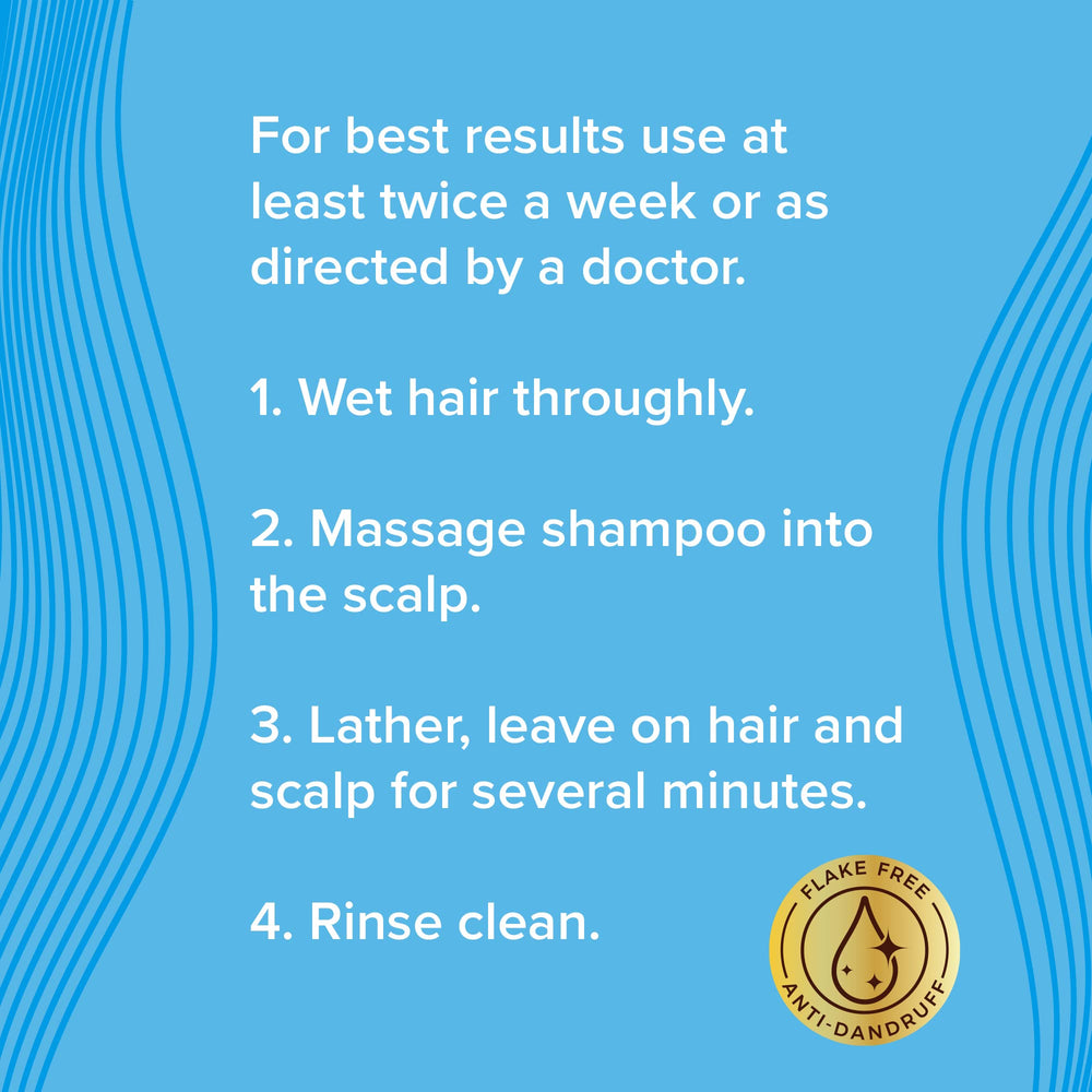True+Real shampoo being applied in shower to soothe and reduce flakes