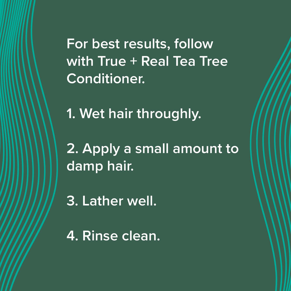True+Real shampoo used in shower, cooling mint sensation for scalp refresh