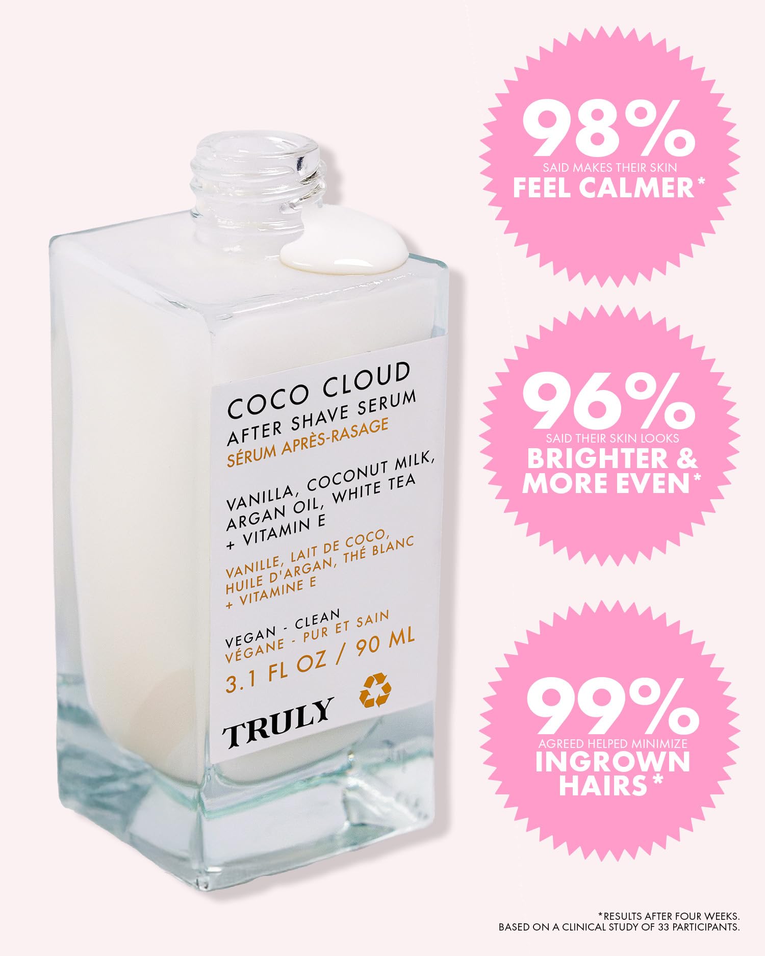 Truly bottle on bathroom counter suggesting daily grooming routine