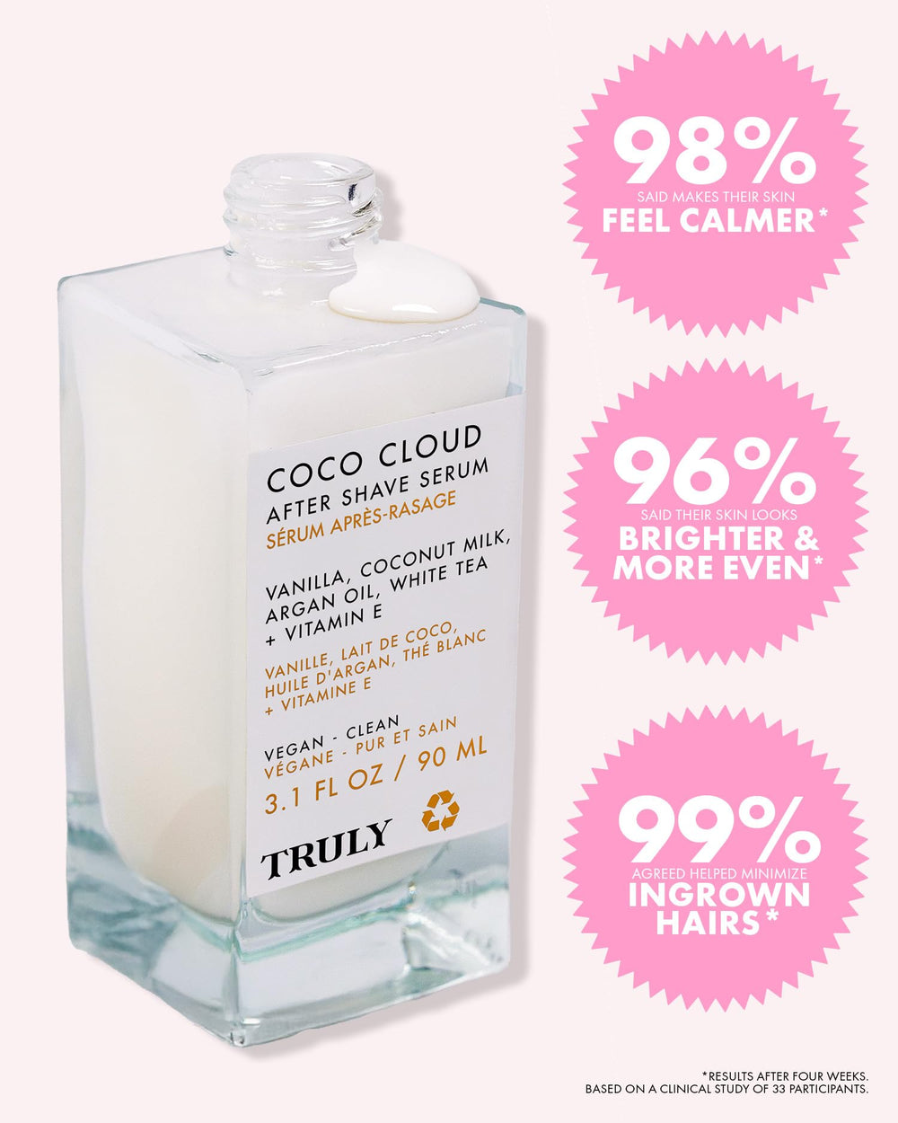 Truly bottle on bathroom counter suggesting daily grooming routine