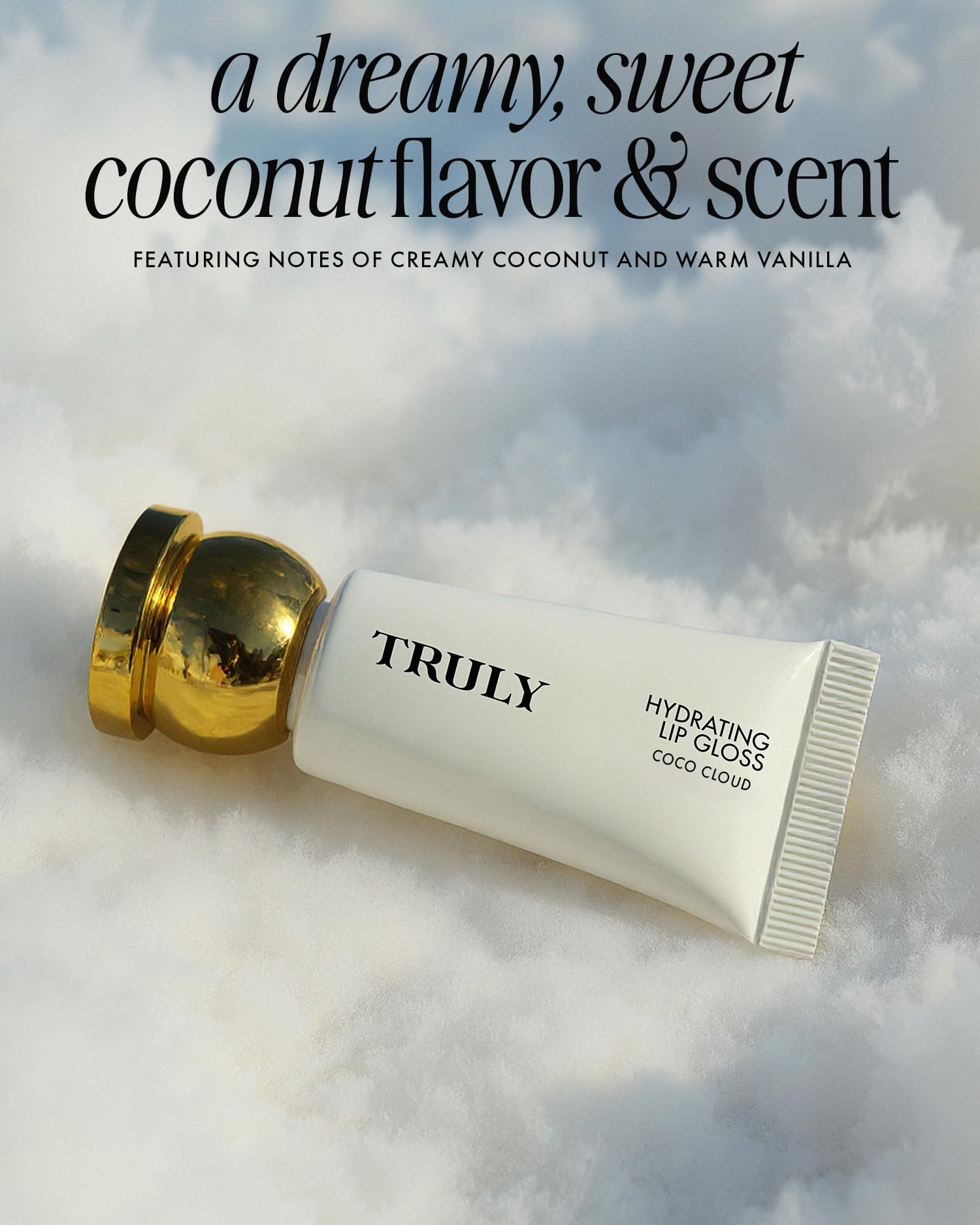 Truly ingredients label highlighting hyaluronic acid and jojoba oil benefits