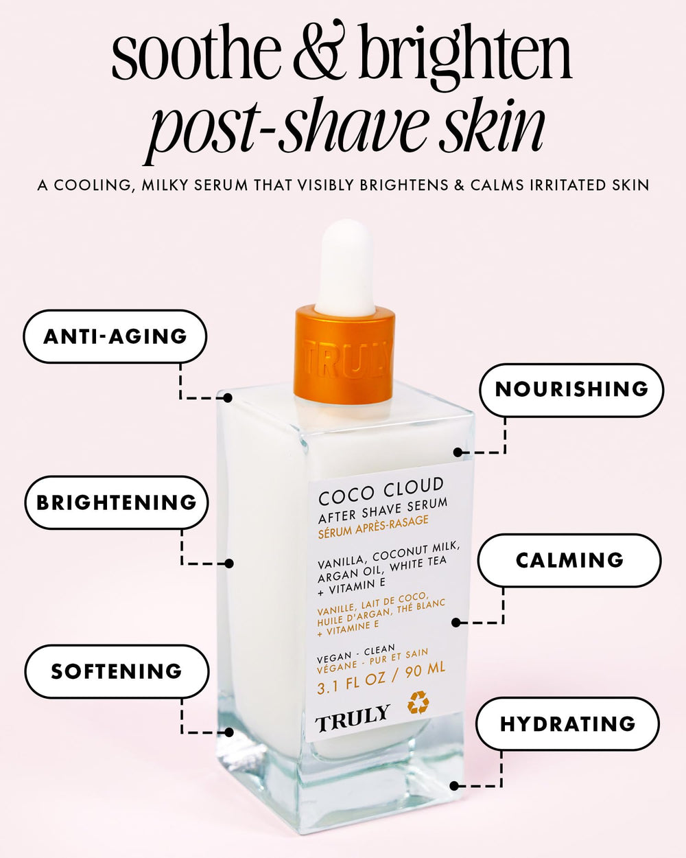 Truly pump dispensing serum with cooling hydration visible