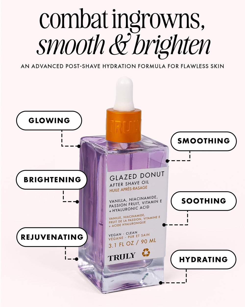 Truly label and pump detail highlighting ingredient callouts