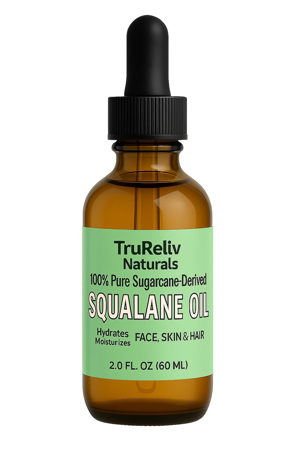 TruReliv bottle front packaging showing clean label and amber glass for protection