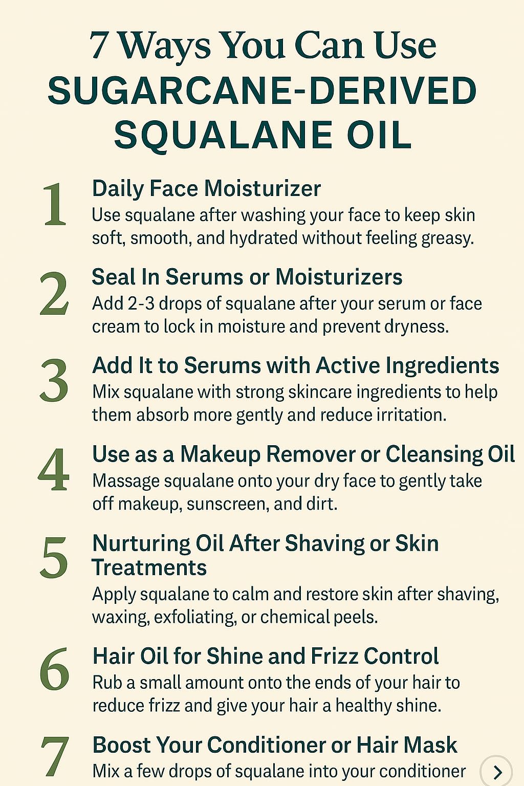 Texture of TruReliv squalane on skin absorbing quickly for lightweight hydration