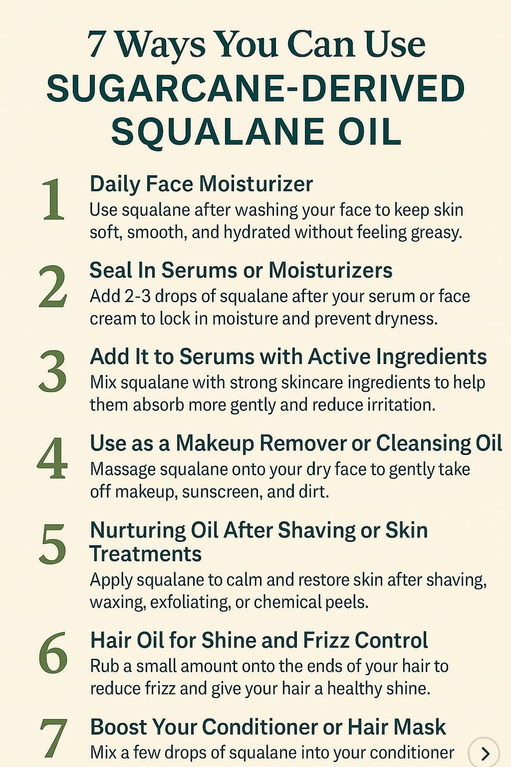 Texture of TruReliv squalane on skin absorbing quickly for lightweight hydration
