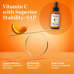 TruSkin label ingredients detail showing vitamin C, hyaluronic acid benefits