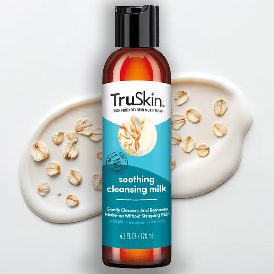 TruSkin front bottle view showing gentle cleanser benefits