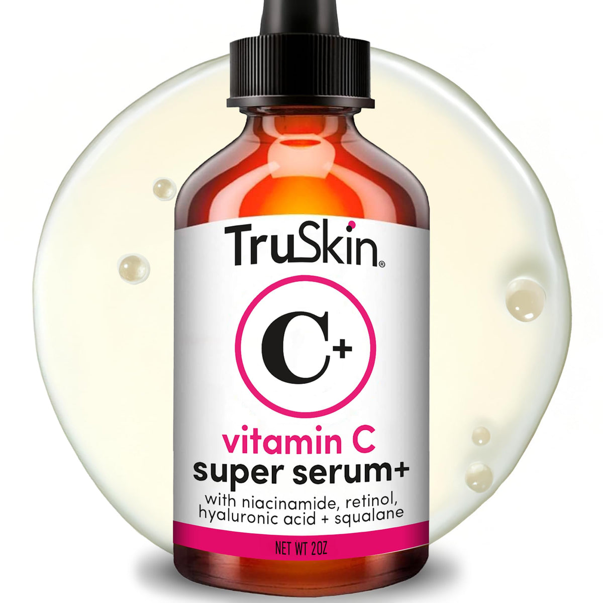TruSkin front packaging showing bottle and benefits on label for clarity