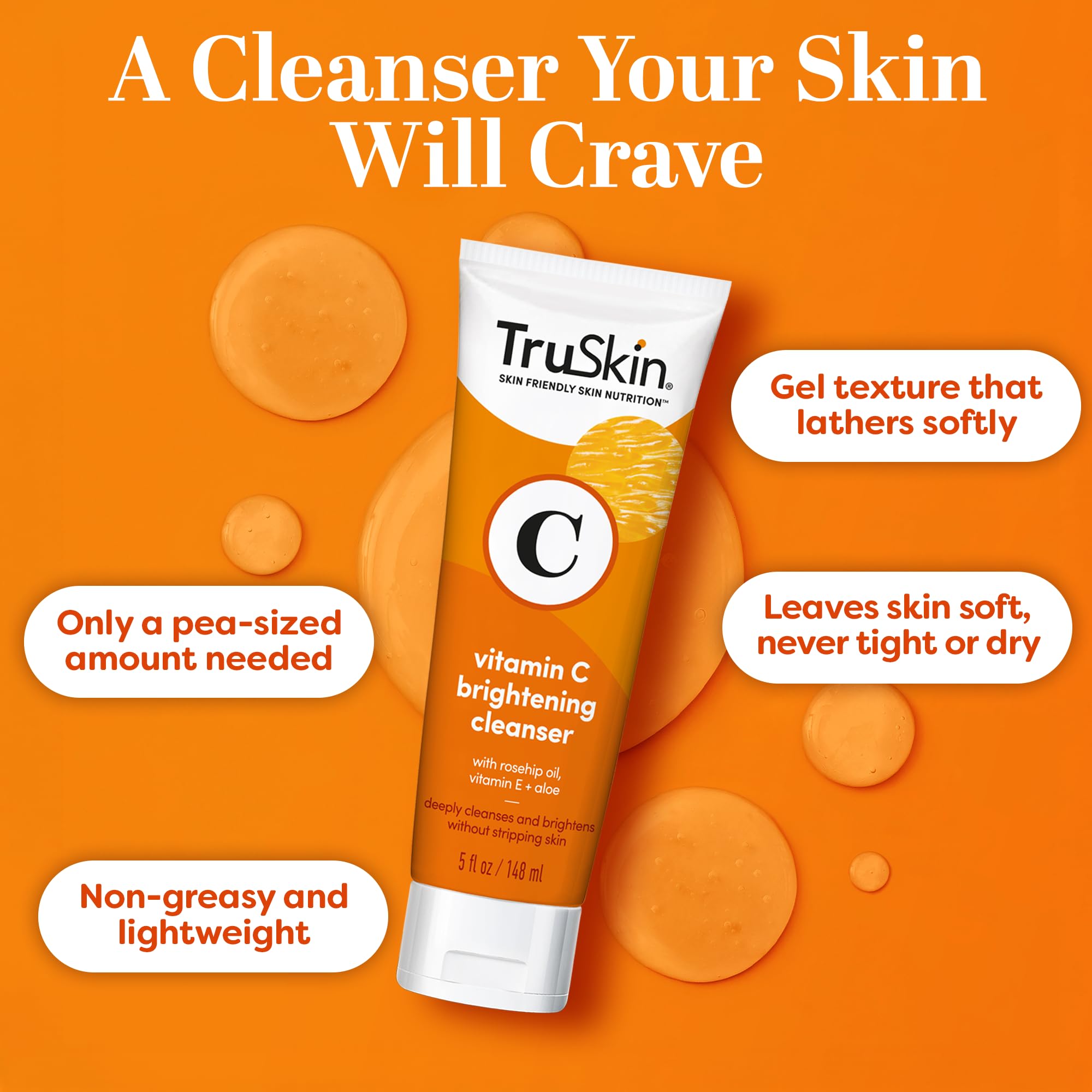 TruSkin rosehip oil ingredient bottle highlighting nourishing botanical support