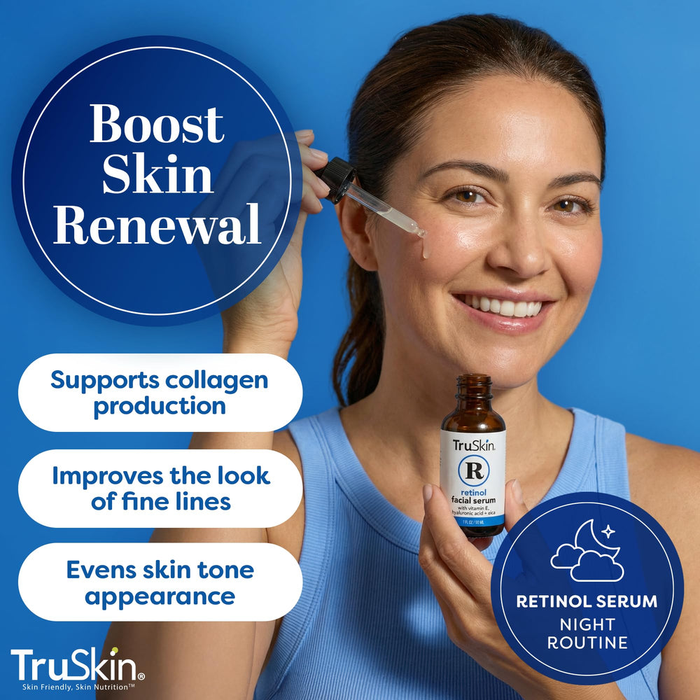TruSkin serum drop close-up highlighting lightweight hydrating texture