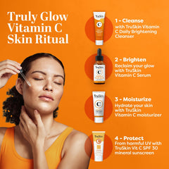 TruSkin serum placed on bathroom shelf to show everyday skincare use
