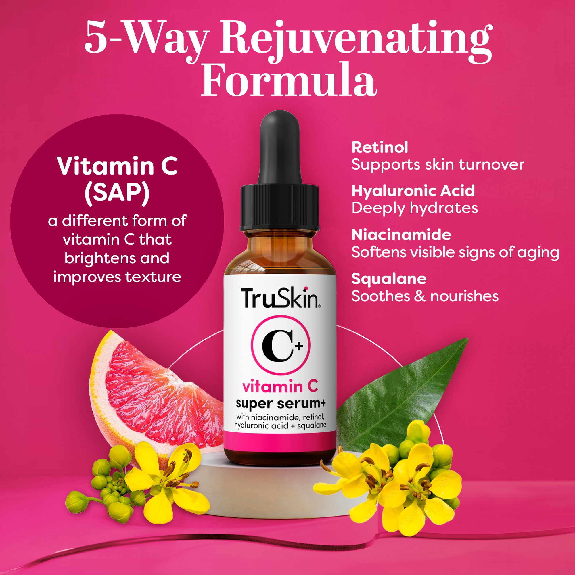 TruSkin serum pipette dispensing silky texture demonstrating easy absorption