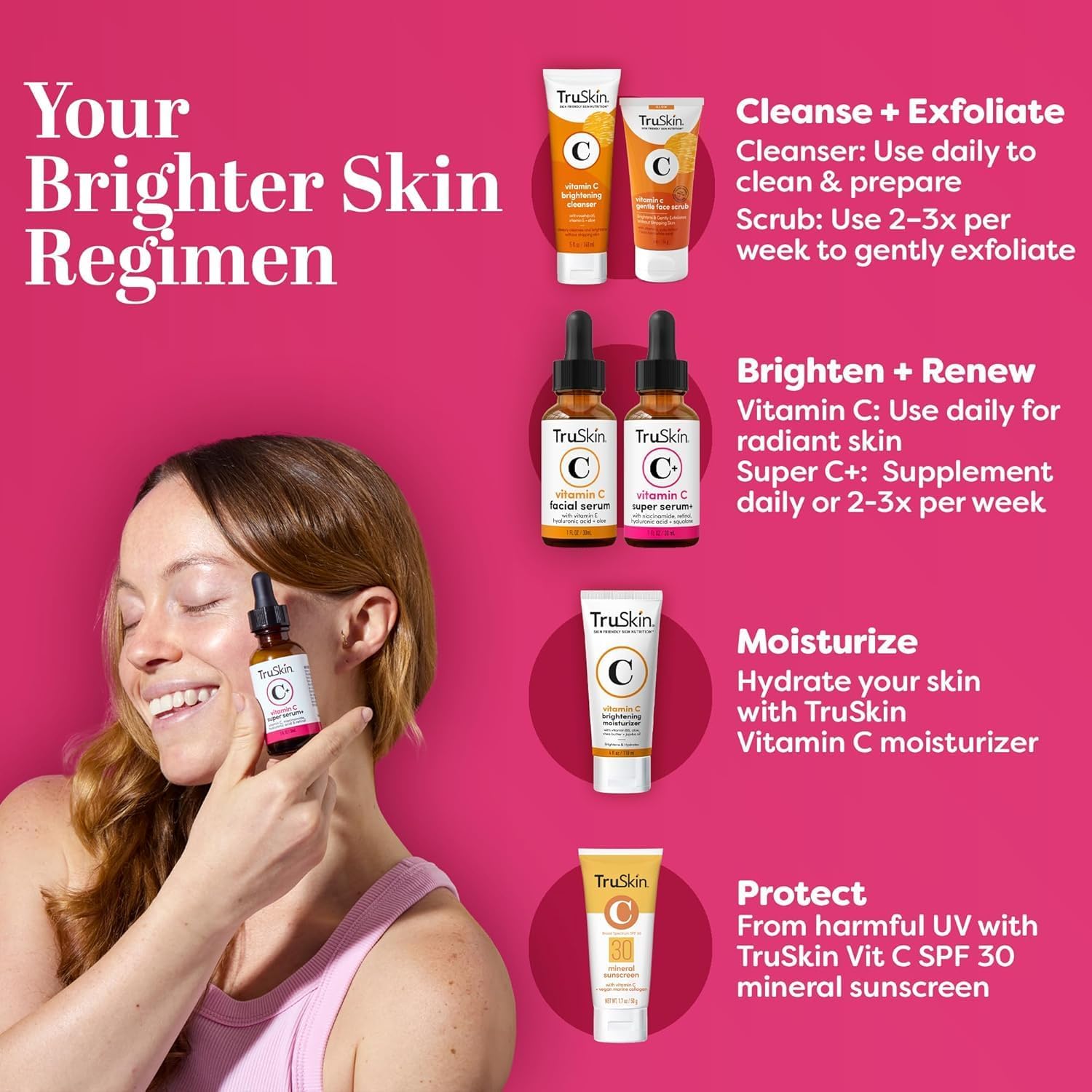TruSkin two-step bottles side by side representing coordinated daily skin care system