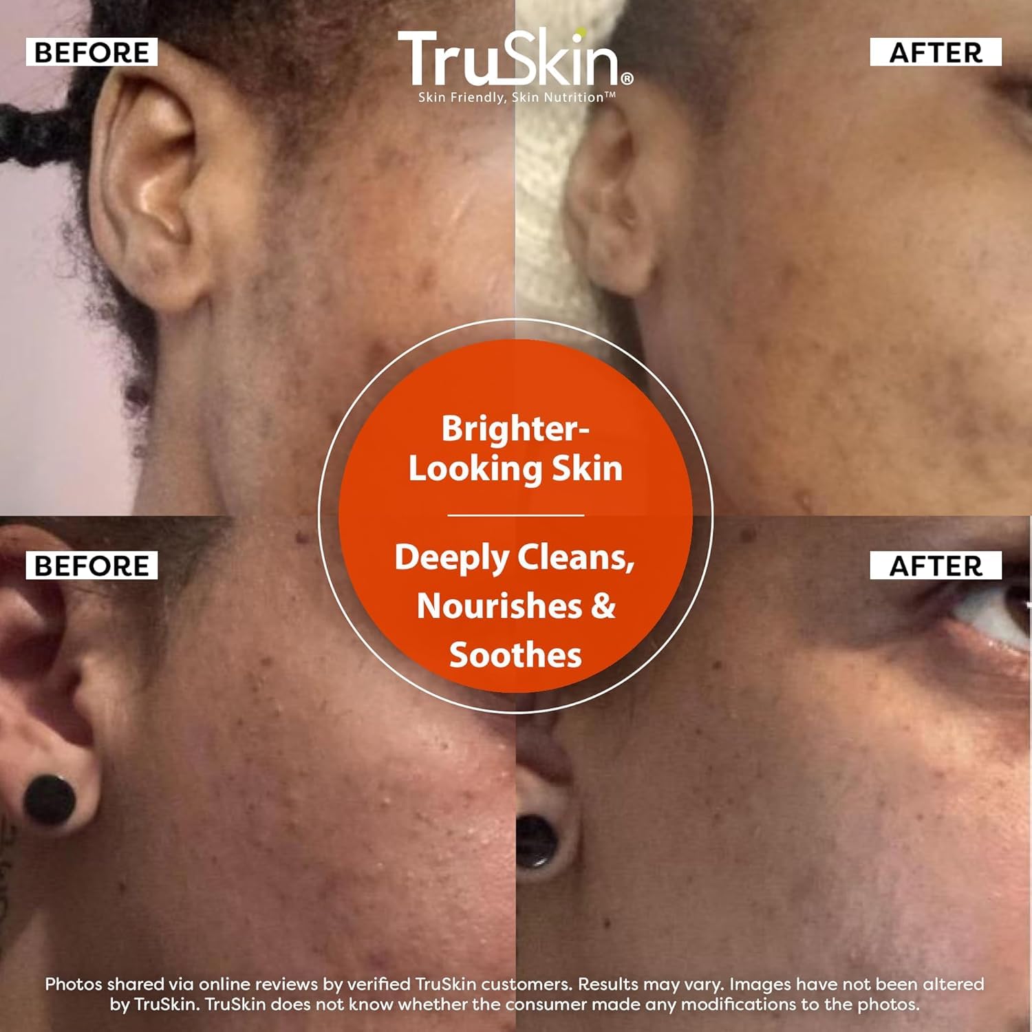 TruSkin cleanser in hand for size comparison and travel-ready benefit