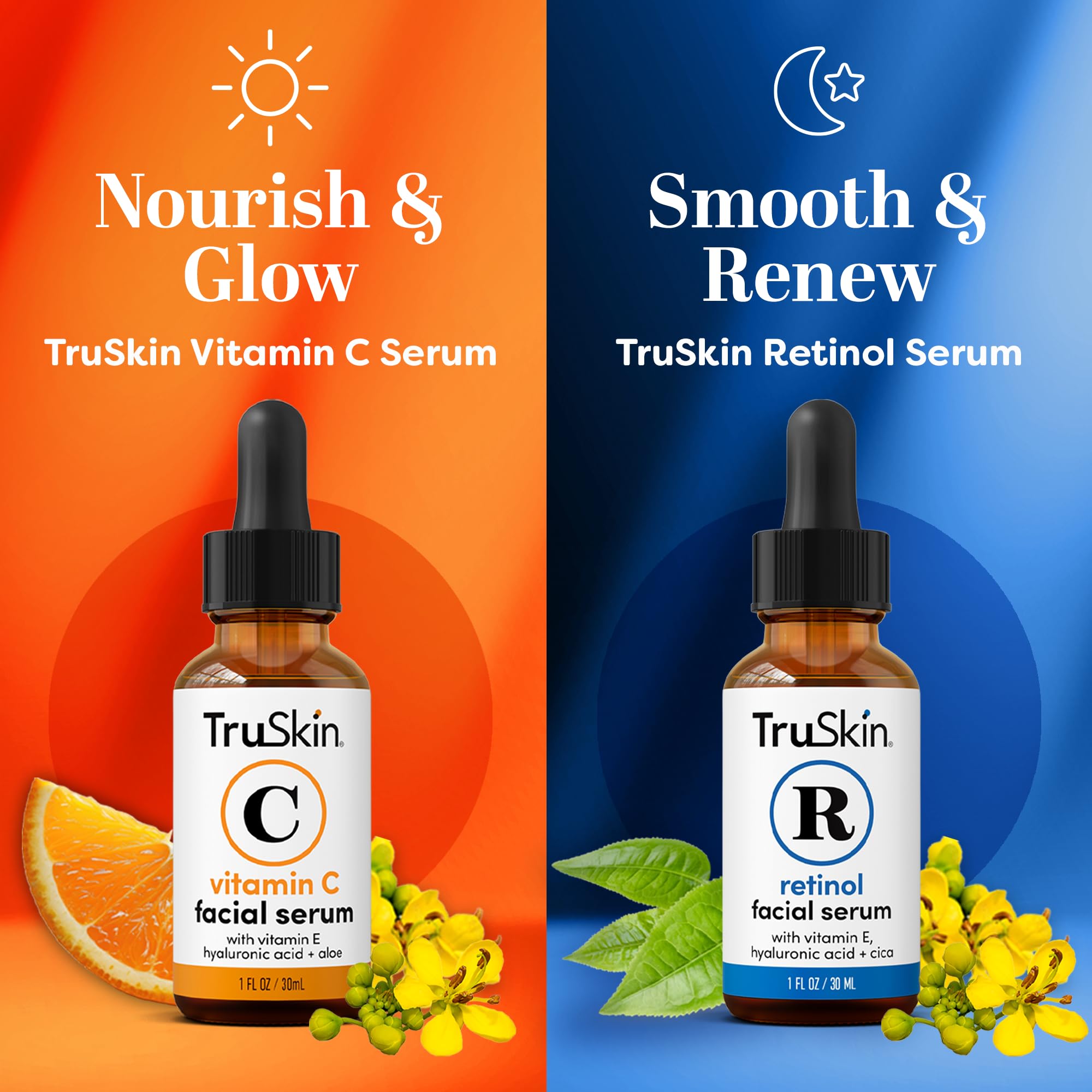 TruSkin Vitamin C serum pump close-up highlighting easy dispensation and brightening benefit