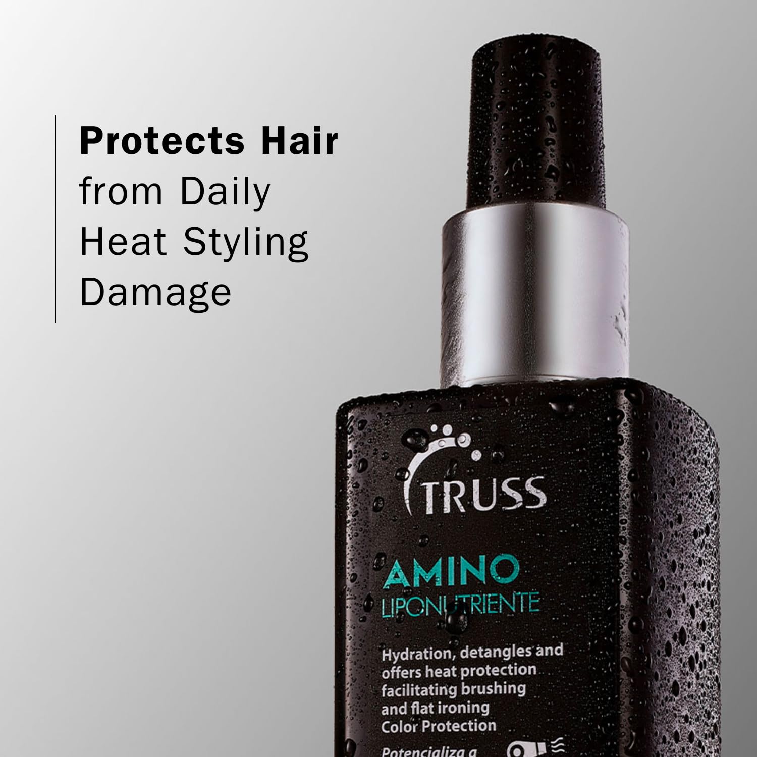 TRUSS bottle held in hand to show 7.61oz size and travel-friendly convenience