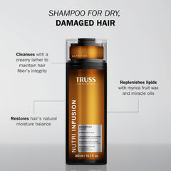 TRUSS label close-up highlighting ingredients and usage benefits