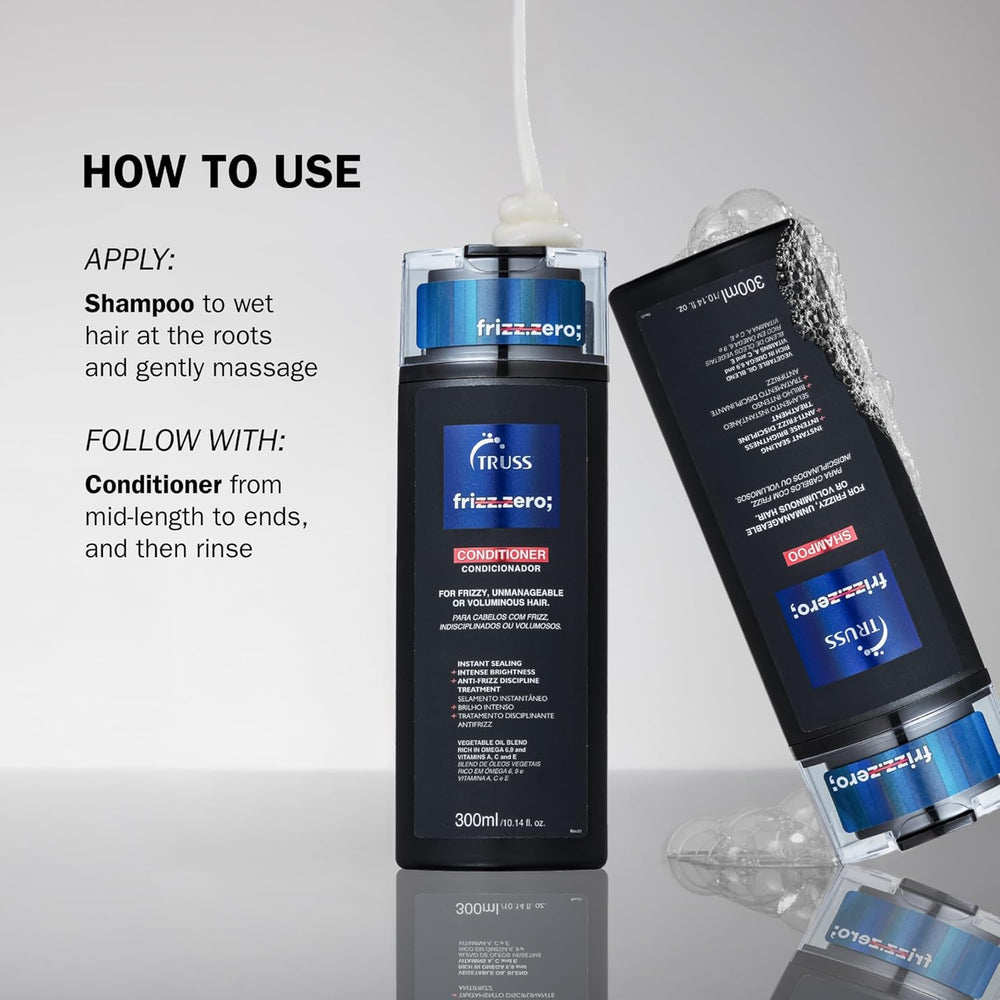 TRUSS pouring shampoo demonstrating lightweight creamy consistency