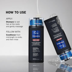 TRUSS pouring shampoo demonstrating lightweight creamy consistency