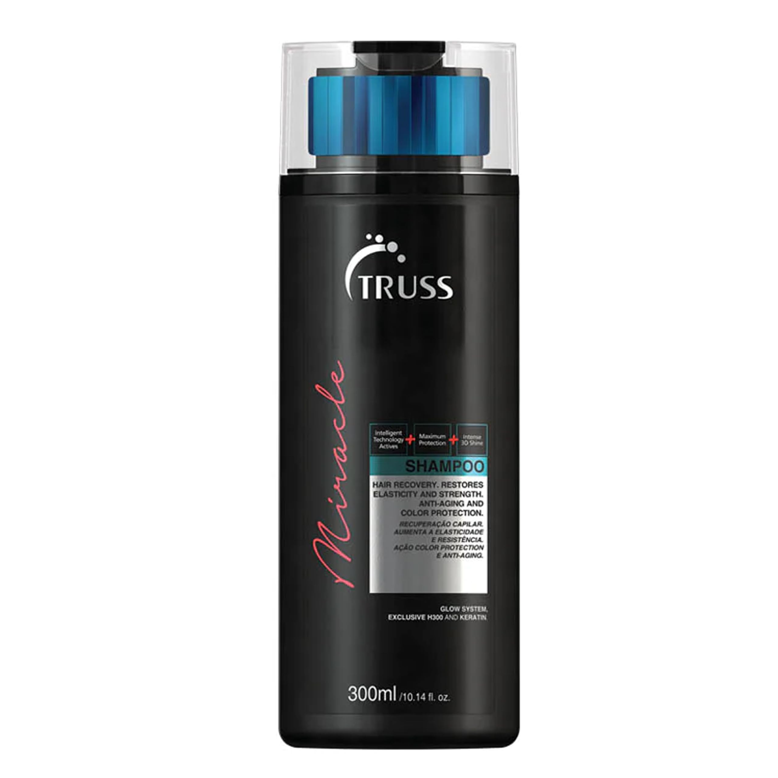 TRUSS shampoo front bottle showing clean design and premium appeal