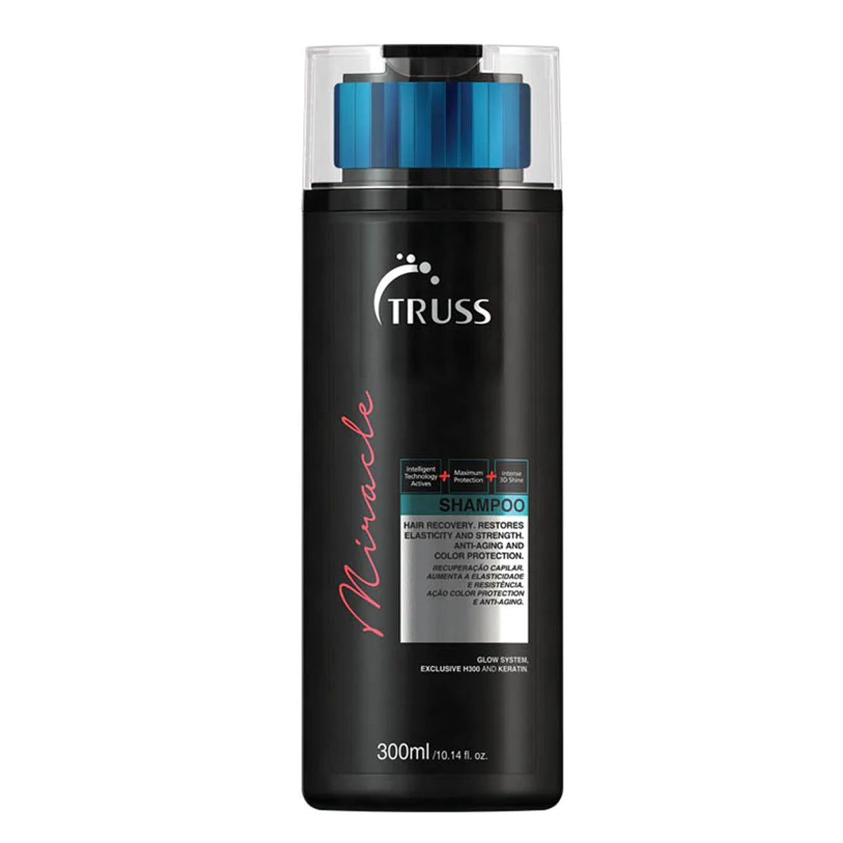 TRUSS shampoo front bottle showing clean design and premium appeal
