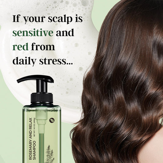 TS SHAMPOO back label close-up displaying ingredient list and usage directions